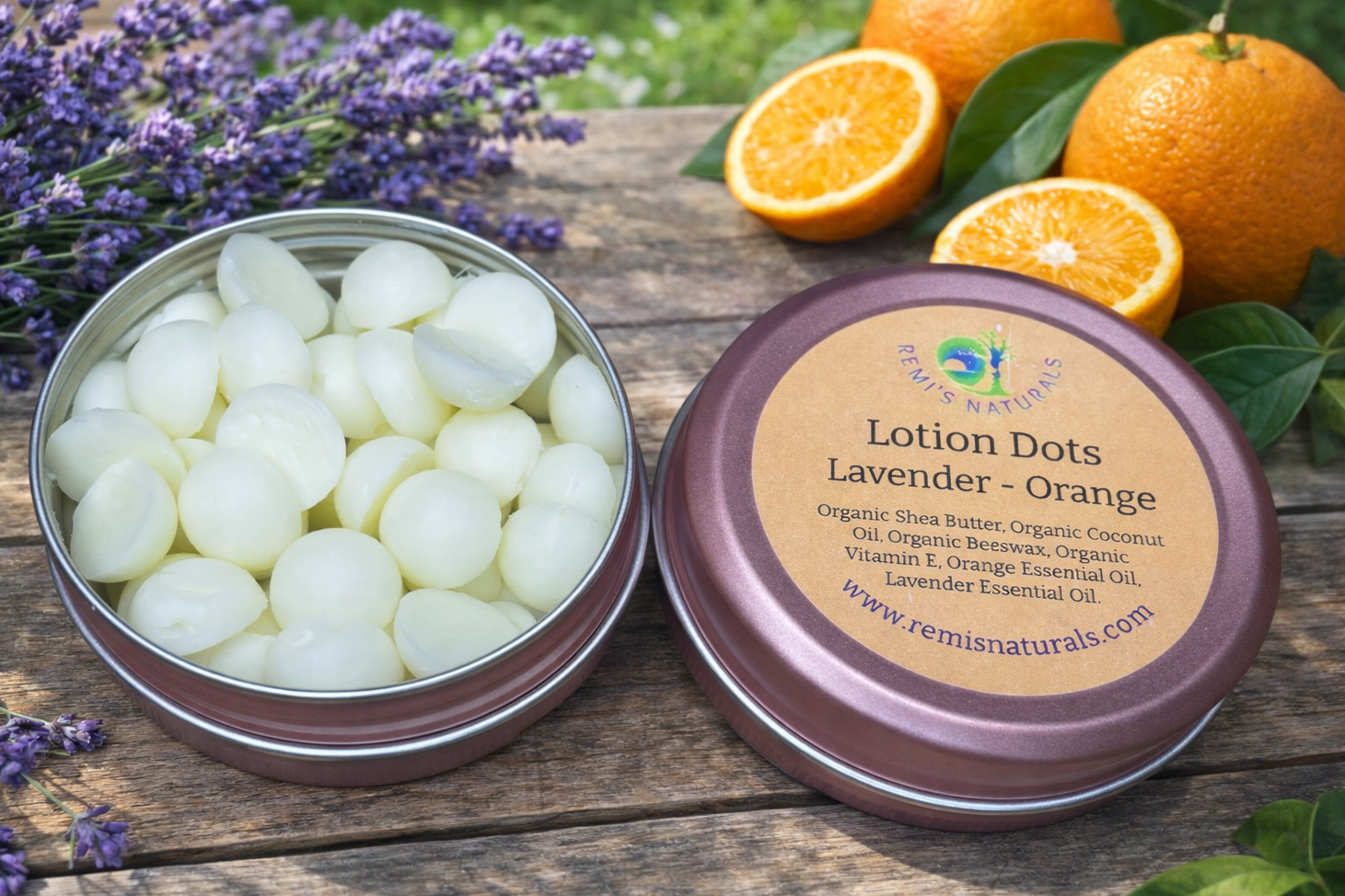 Lotion Dots - Lavender / Orange