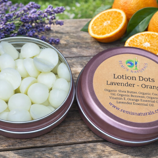 Lotion Dots - Lavender / Orange